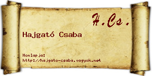 Hajgató Csaba névjegykártya